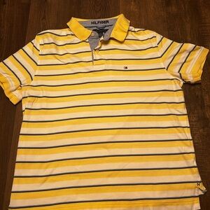 Tommy Hilfiger Yellow Striped Polo Shirt